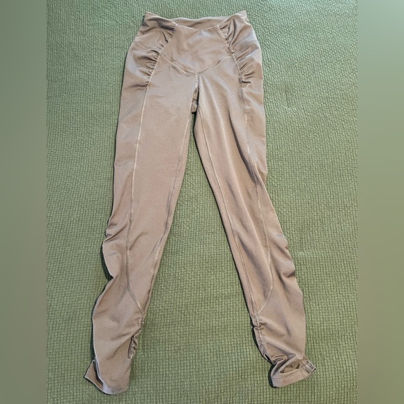 Brown Ruched Leggings - Picture 1 of 6